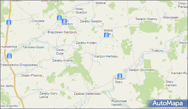 mapa Kaczyn-Herbasy, Kaczyn-Herbasy na mapie Targeo