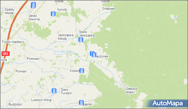 mapa Kaczynek, Kaczynek na mapie Targeo