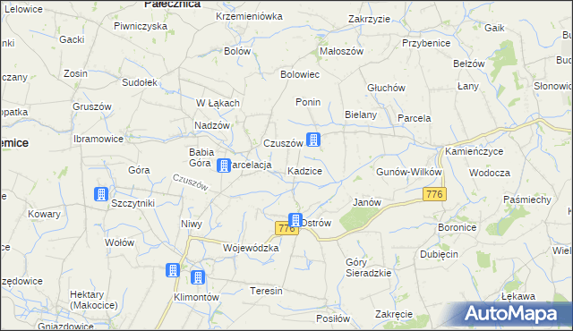 mapa Kadzice, Kadzice na mapie Targeo