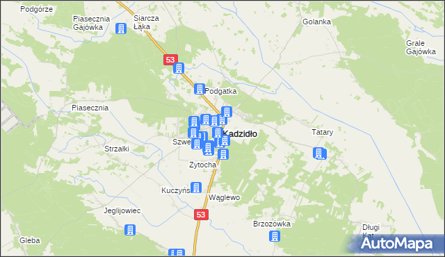 mapa Kadzidło, Kadzidło na mapie Targeo