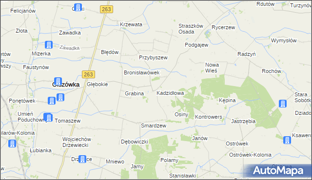 mapa Kadzidłowa, Kadzidłowa na mapie Targeo