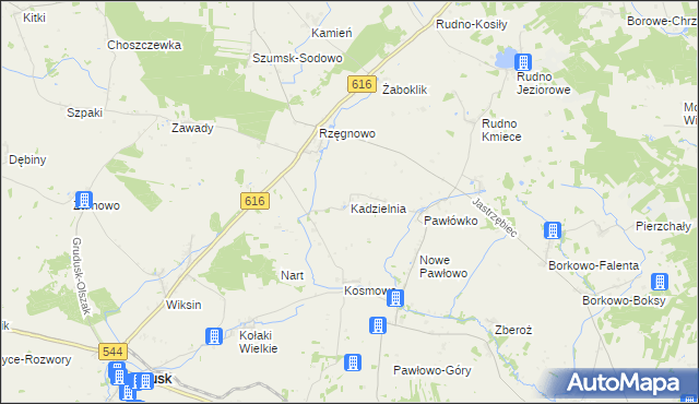 mapa Kadzielnia, Kadzielnia na mapie Targeo