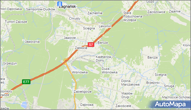 mapa Kajetanów Dolny, Kajetanów Dolny na mapie Targeo