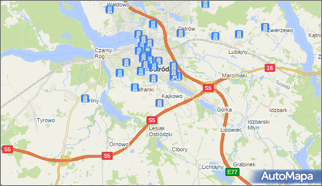 mapa Kajkowo, Kajkowo na mapie Targeo