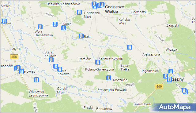 mapa Kakawa-Kolonia, Kakawa-Kolonia na mapie Targeo