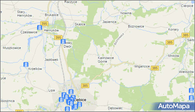 mapa Kalinowice Górne, Kalinowice Górne na mapie Targeo