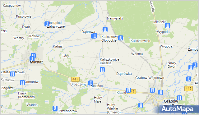 mapa Kaliszkowice Kaliskie, Kaliszkowice Kaliskie na mapie Targeo