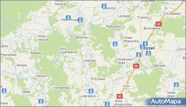 mapa Kałki gmina Ojrzeń, Kałki gmina Ojrzeń na mapie Targeo