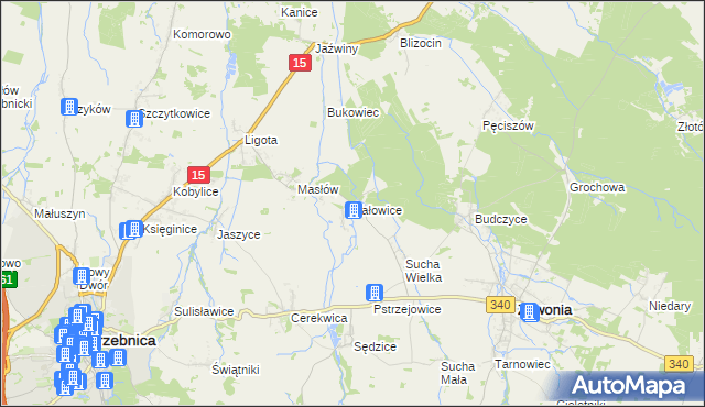 mapa Kałowice, Kałowice na mapie Targeo