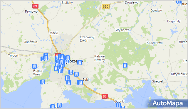 mapa Kalskie Nowiny, Kalskie Nowiny na mapie Targeo
