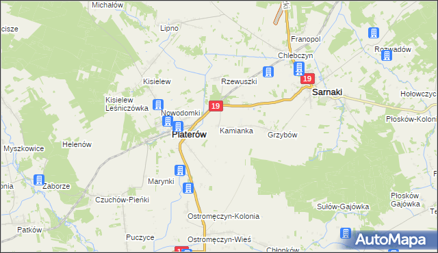 mapa Kamianka gmina Platerów, Kamianka gmina Platerów na mapie Targeo