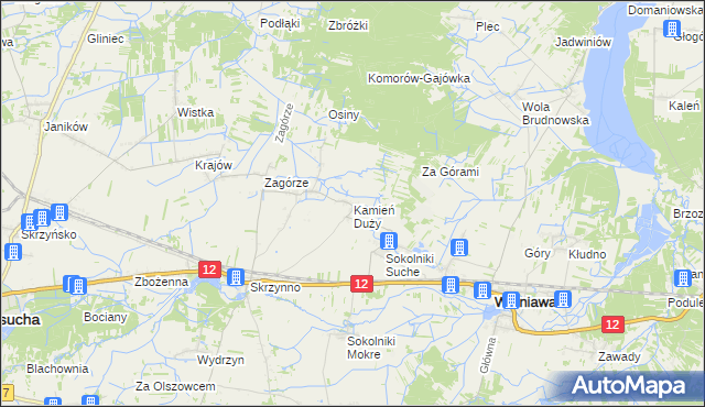 mapa Kamień Duży gmina Wieniawa, Kamień Duży gmina Wieniawa na mapie Targeo