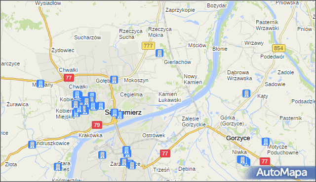 mapa Kamień Łukawski, Kamień Łukawski na mapie Targeo