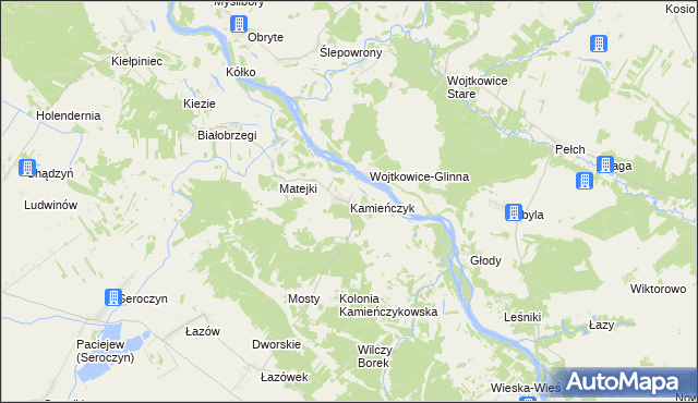 mapa Kamieńczyk gmina Sterdyń, Kamieńczyk gmina Sterdyń na mapie Targeo