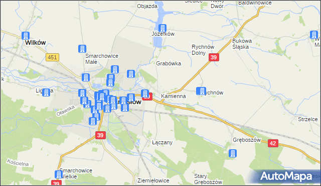 mapa Kamienna gmina Namysłów, Kamienna gmina Namysłów na mapie Targeo