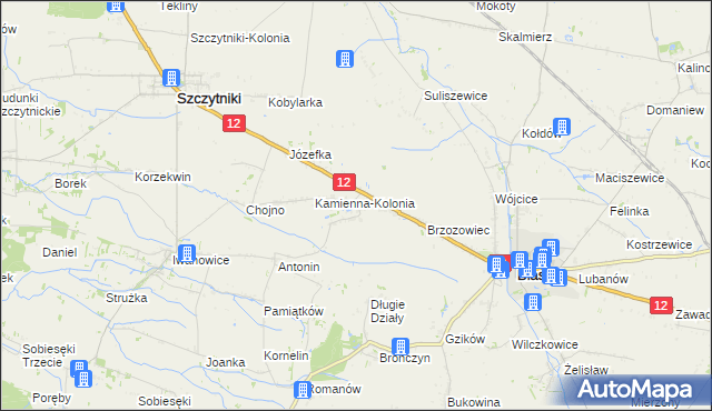 mapa Kamienna-Wieś, Kamienna-Wieś na mapie Targeo