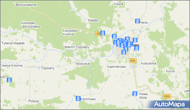mapa Kamienny Bród, Kamienny Bród na mapie Targeo