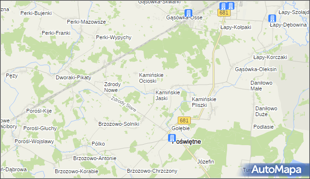 mapa Kamińskie Jaski, Kamińskie Jaski na mapie Targeo