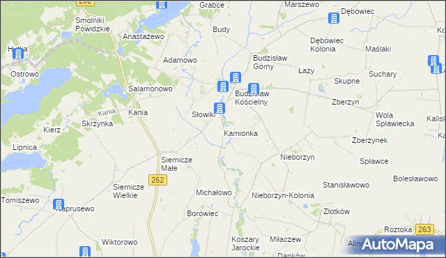 mapa Kamionka gmina Kleczew, Kamionka gmina Kleczew na mapie Targeo
