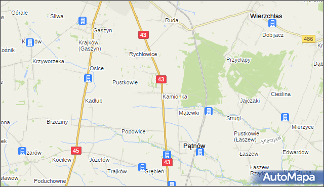 mapa Kamionka gmina Pątnów, Kamionka gmina Pątnów na mapie Targeo