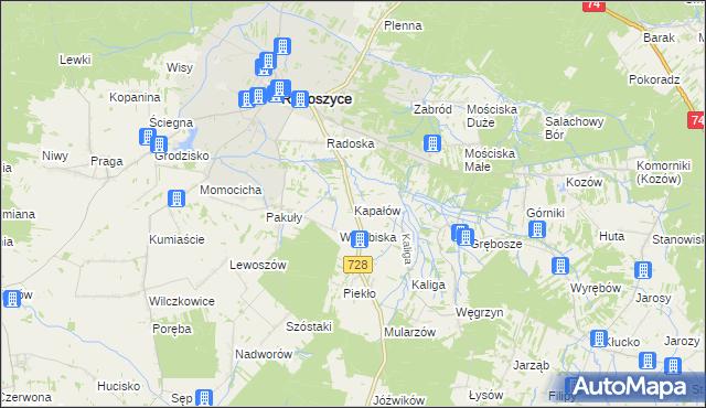 mapa Kapałów, Kapałów na mapie Targeo