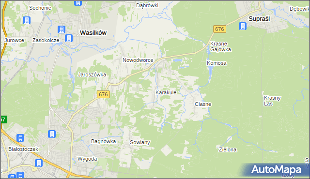 mapa Karakule, Karakule na mapie Targeo