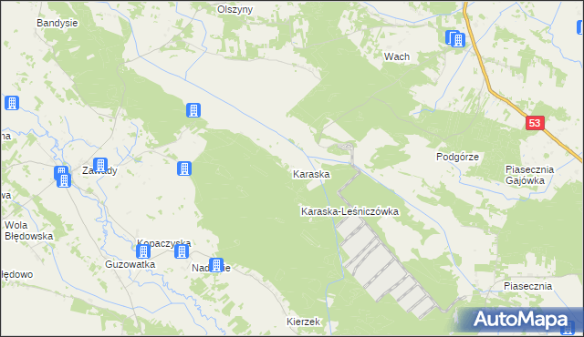 mapa Karaska, Karaska na mapie Targeo