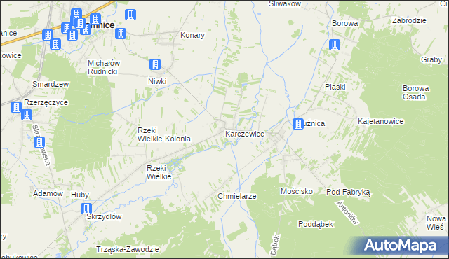 mapa Karczewice, Karczewice na mapie Targeo