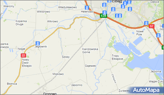 mapa Karczowiska Górne, Karczowiska Górne na mapie Targeo