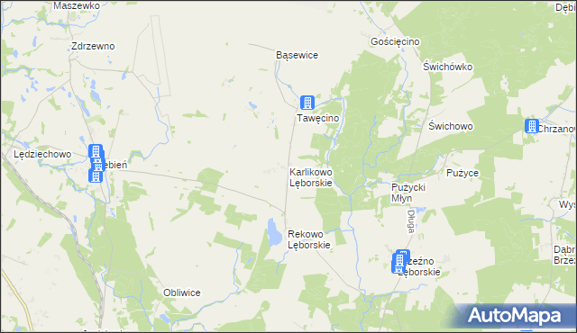 mapa Karlikowo Lęborskie, Karlikowo Lęborskie na mapie Targeo