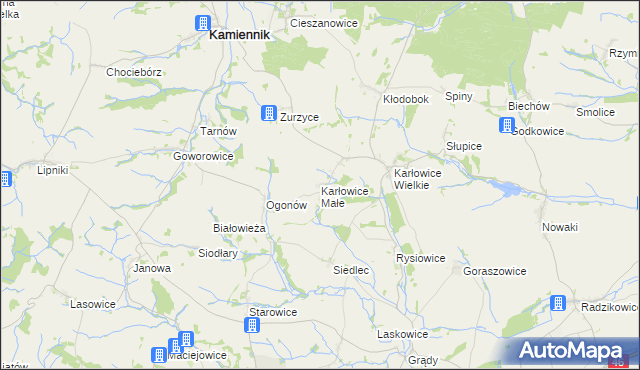 mapa Karłowice Małe, Karłowice Małe na mapie Targeo