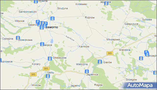 mapa Karnków gmina Przeworno, Karnków gmina Przeworno na mapie Targeo