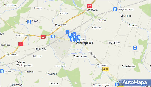 mapa Karolew gmina Borek Wielkopolski, Karolew gmina Borek Wielkopolski na mapie Targeo