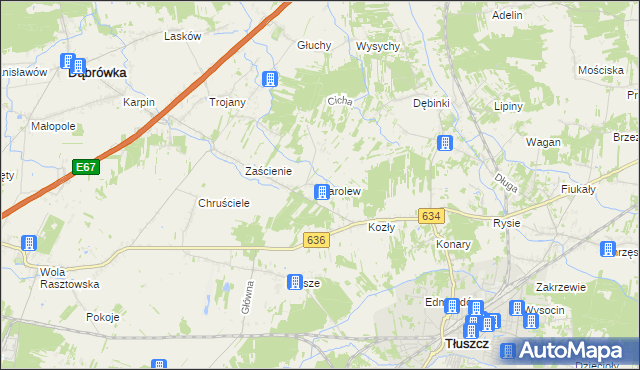 mapa Karolew gmina Dąbrówka, Karolew gmina Dąbrówka na mapie Targeo