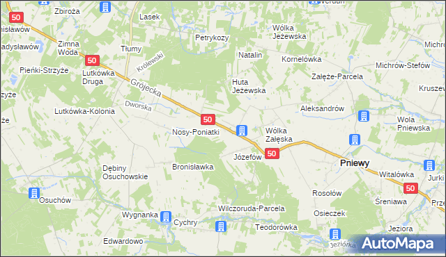 mapa Karolew gmina Pniewy, Karolew gmina Pniewy na mapie Targeo