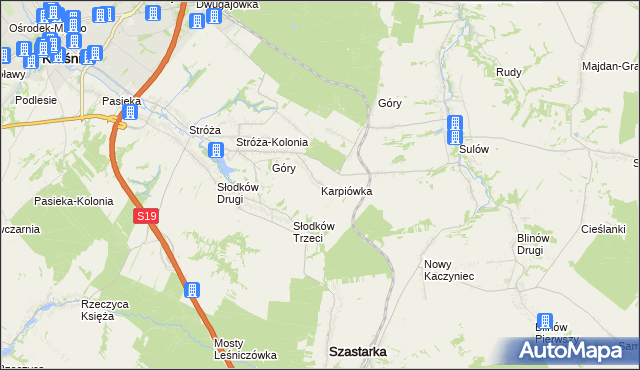 mapa Karpiówka, Karpiówka na mapie Targeo
