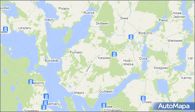 mapa Karpowo, Karpowo na mapie Targeo