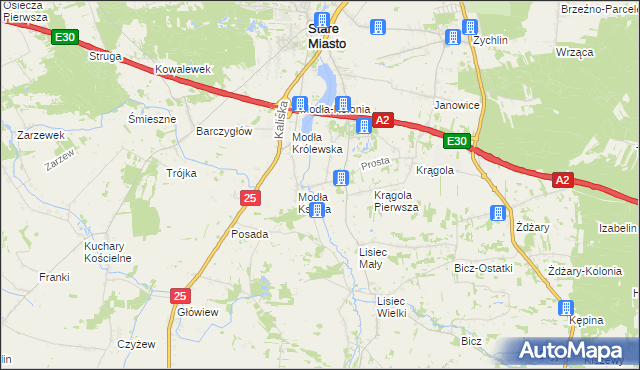 mapa Karsy gmina Stare Miasto, Karsy gmina Stare Miasto na mapie Targeo