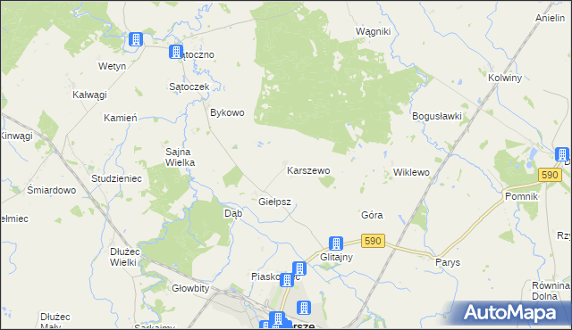 mapa Karszewo gmina Korsze, Karszewo gmina Korsze na mapie Targeo