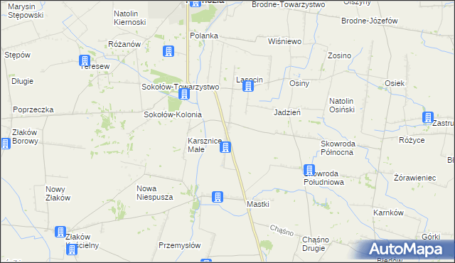 mapa Karsznice Duże, Karsznice Duże na mapie Targeo