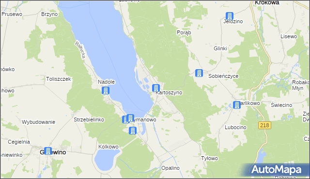 mapa Kartoszyno, Kartoszyno na mapie Targeo