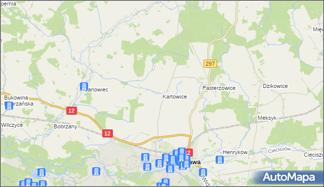 mapa Kartowice, Kartowice na mapie Targeo