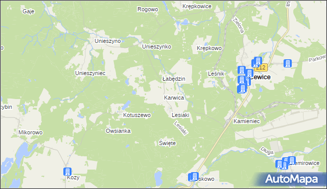 mapa Karwica gmina Cewice, Karwica gmina Cewice na mapie Targeo