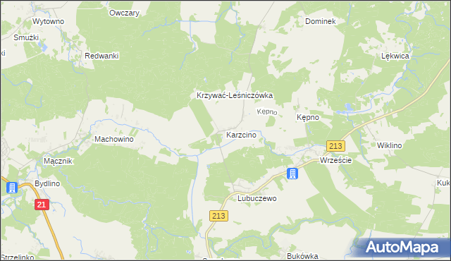 mapa Karzcino, Karzcino na mapie Targeo