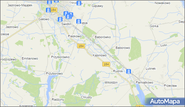 mapa Kąsinowo, Kąsinowo na mapie Targeo