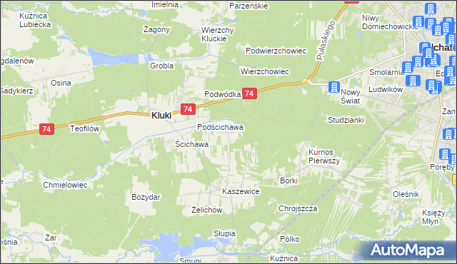 mapa Kaszewice-Kolonia, Kaszewice-Kolonia na mapie Targeo