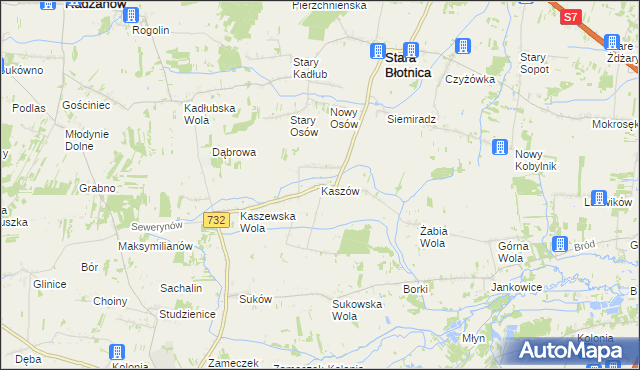 mapa Kaszów gmina Stara Błotnica, Kaszów gmina Stara Błotnica na mapie Targeo