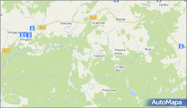 mapa Kaszuny, Kaszuny na mapie Targeo