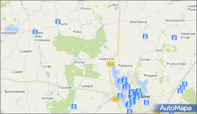 mapa Katarzynki gmina Ryńsk, Katarzynki gmina Ryńsk na mapie Targeo