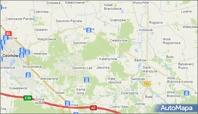 mapa Katarzynów gmina Ozorków, Katarzynów gmina Ozorków na mapie Targeo